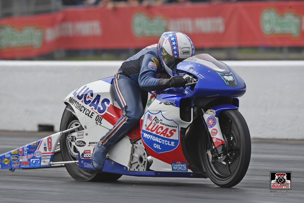 My <a href="/Lucasoil/">LUCAS OIL</a> EBR was able to secure the No.8 spot heading into raceday. We're hoping the luck of Vegas is on our side tomorrow. #NHRAFinals #LucasArana #NHRApsm