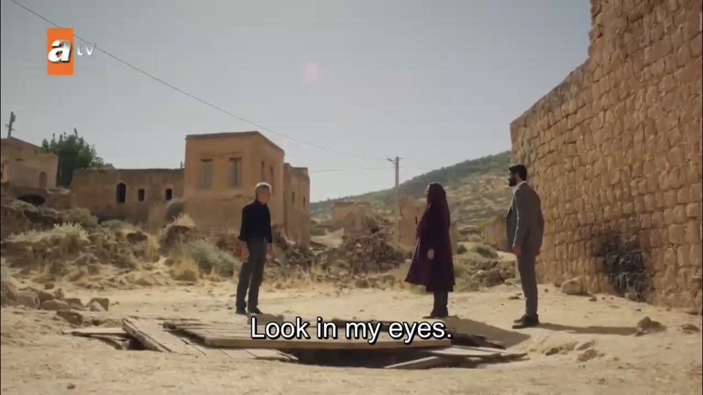 not hazar asking azize a question that she’d never ever answer truthfully he really is miran’s father  #Hercai