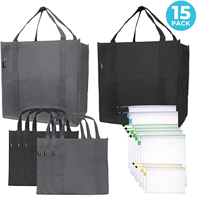Looking to lower your carbon footprint? Save 48% on this 15 piece set. Only $13.59 right now! Reusable Folding Grocery and Produce Bags: 6 Large Fabric Totes with Handles and Inner Pocket and 9 Eco Friendly Breathable Mesh Produce Bags

amzn.to/35RwFj9

#deals