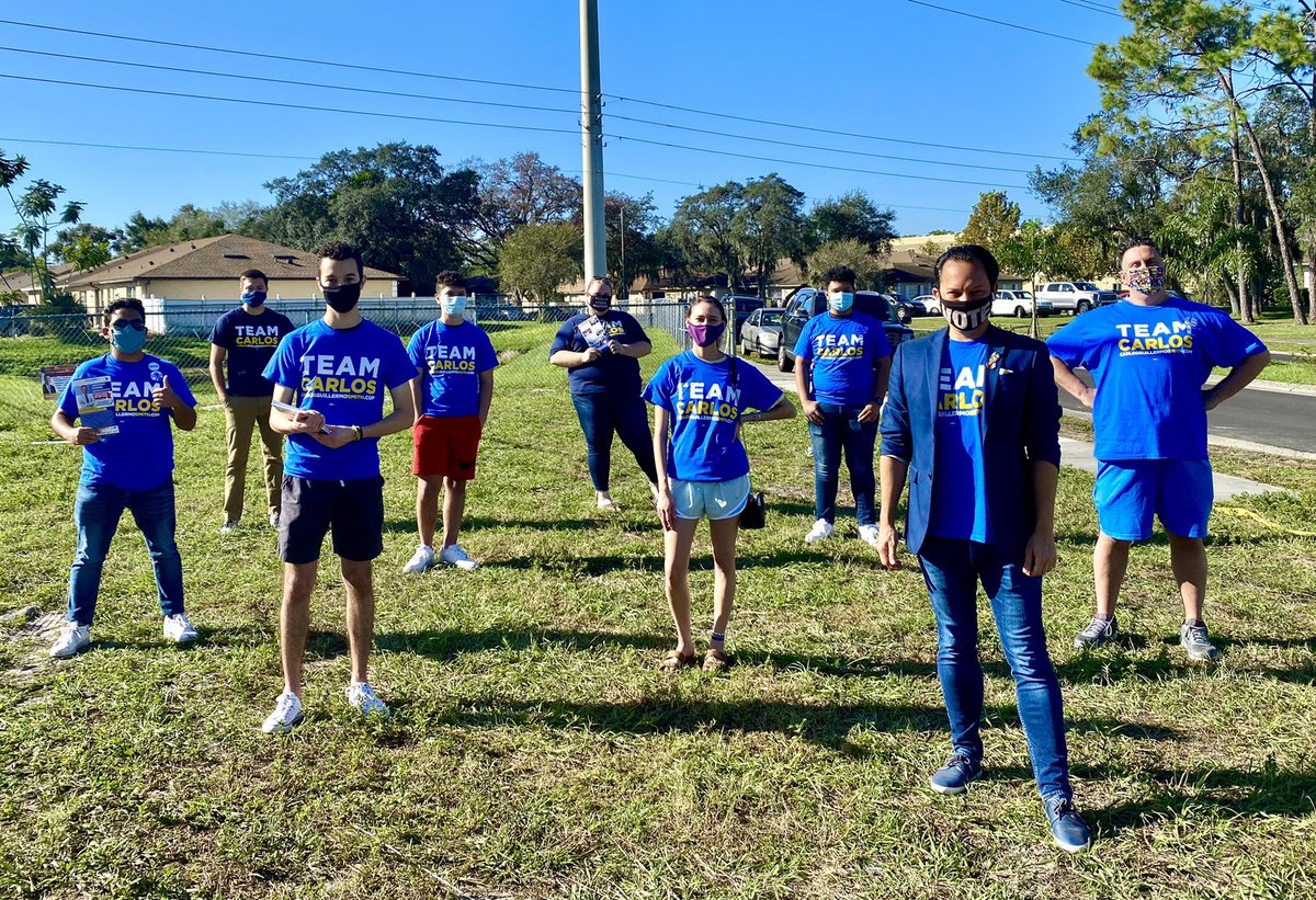 rollins_dems's tweet photo. Our Rollins Dems, @brandontgarcia @leahhornik54 went to GOTV for HD49’s amazing @CarlosGSmith 🤩

We have *3* days until Election Day, if you haven’t yet — return your VMB ballot TO one of the early vote drop off locations! Tomorrow is the LAST day before Election Day! #FlipFL https://t.co/ZieDBLW7aJ