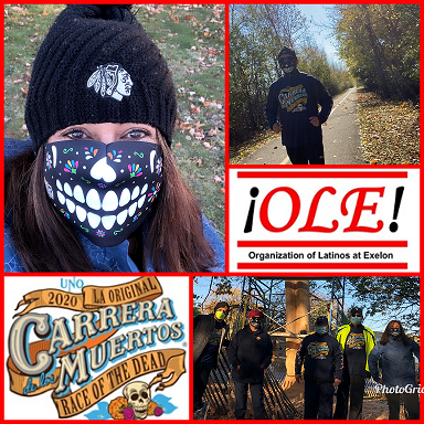 IgnacioNJasso's tweet photo. The Organization of Latinos at Exelon, OLE, were proud sponsors of this year’s 14th Annual #CarreraDeLosMuertos, a virtual run. Proceeds from this event will support UNO’s new Girls Mpowered program, an afterschool program serving at-risk teens. #ComEdVolunteers #ComEd https://t.co/rY3nt3nxnD