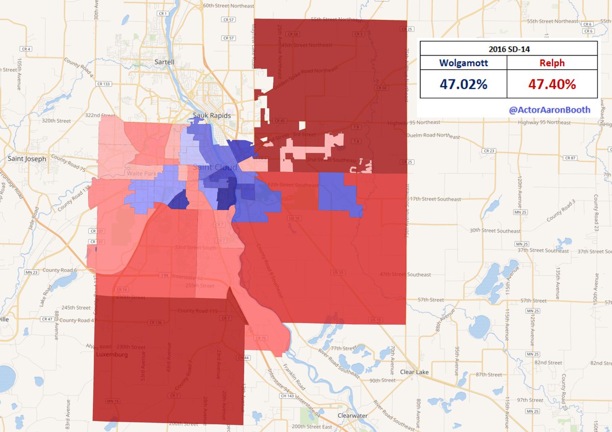11.  #SD14St Cloud is one of the areas where Biden could revert things back towards Obama levels. The City has gotten more diverse and more college educated. If Biden is making gains among Catholics vs 2016: expect to see it materialize at the top of the ticket here.