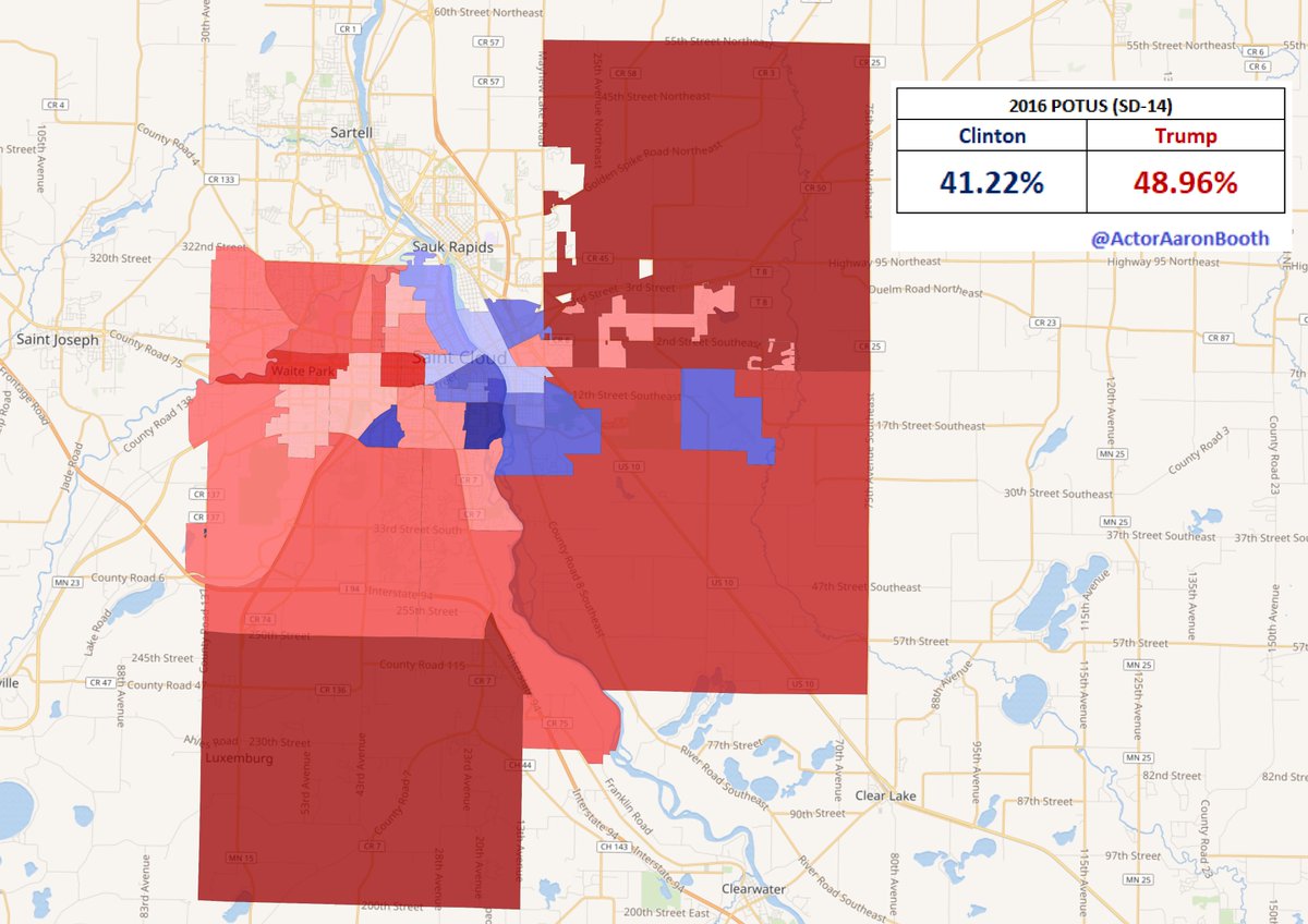 11.  #SD14St Cloud is one of the areas where Biden could revert things back towards Obama levels. The City has gotten more diverse and more college educated. If Biden is making gains among Catholics vs 2016: expect to see it materialize at the top of the ticket here.