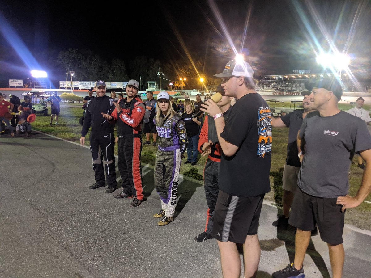 RacingAmerica's tweet photo. #HighKick99: @WheelmanSeries Most Popular Driver Voting takes place on the frontstretch at Citrus County Speedway. @brookestorer9 has been declared the winner after several rounds of voting.
πΊ: https://t.co/H1nA7cBu2a https://t.co/ix2NAY10NC