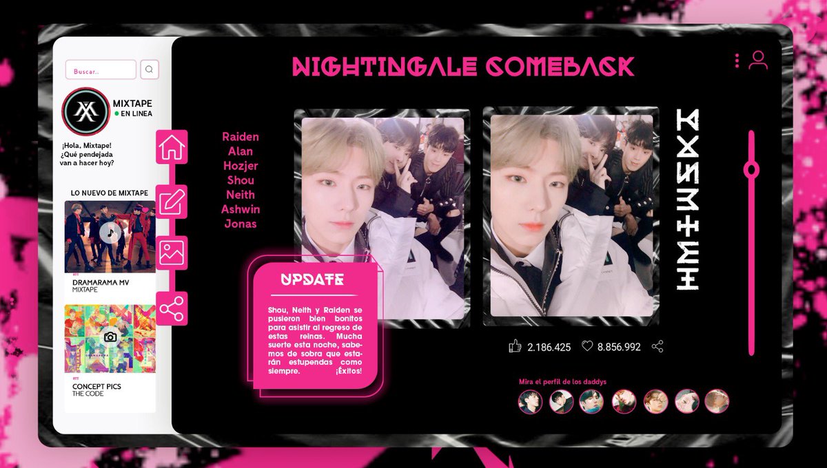 WEAREMlXTAPE's tweet photo. ⠀ ‹ 🎃 mıx. 𓂅 tᥲpᥱ ! ➪「 31 / 1O 」ᥱvᥱnt ❛ . . #NTG1stCB ₊ #HALLOWEENIGHT up : ど 𝗱𝗮𝘁𝗲 ›
Mientras tanto, tres de siete nos adelantamos a prepararnos para nuestra presentación en este primer comeback de Nightingale. ¡Mucho éxito esta noche, hermosas! https://t.co/J0Xgzmh9er