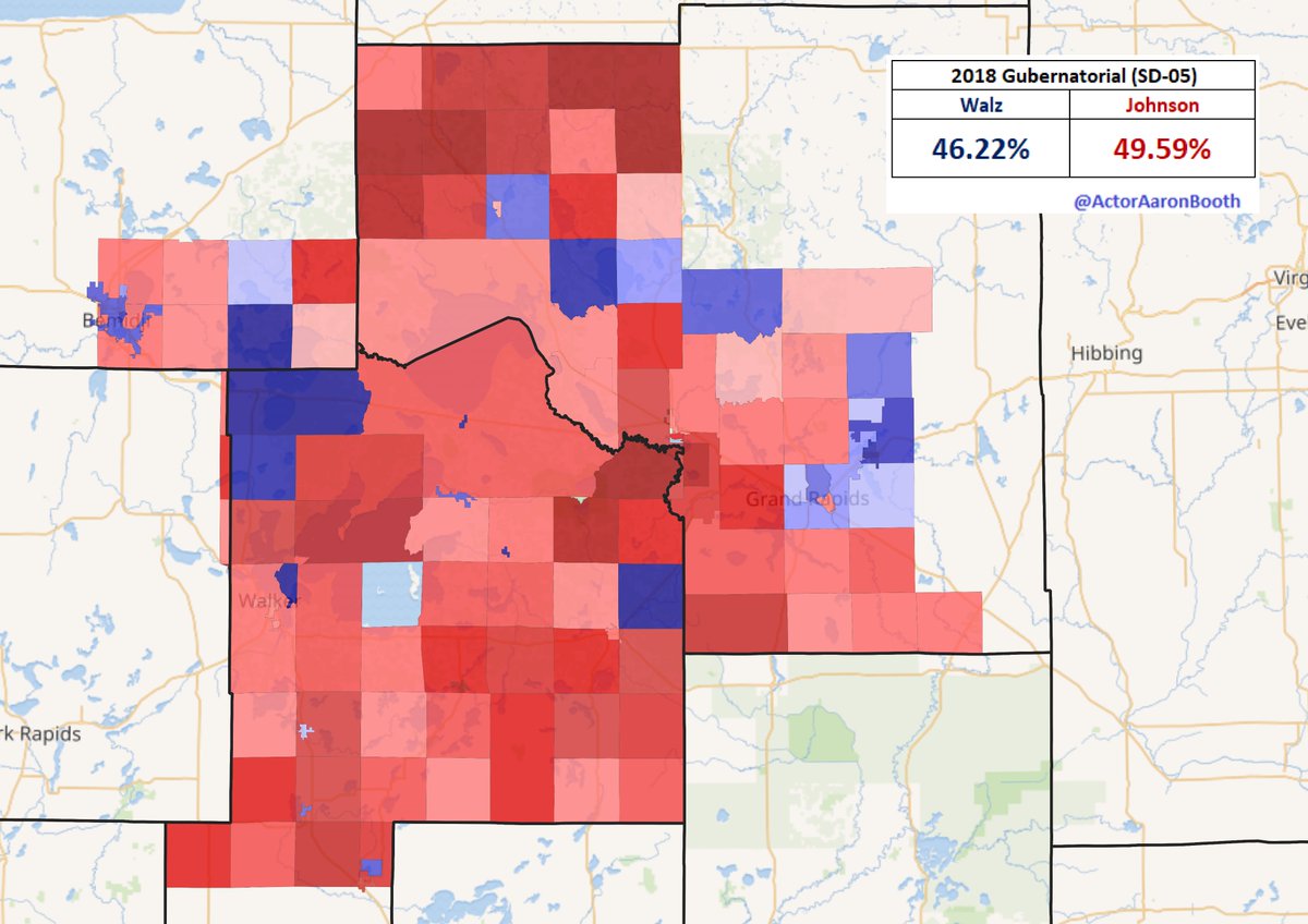 13.  #SD05This district in northern MN is going to be a tough one for the DFL, but they have a pretty solid candidate in the sitting Bemidji Mayor. Bemidji and Grand Rapids are going to be places the DFL will need to net quite a few votes out of. Trump carried both in 2016.