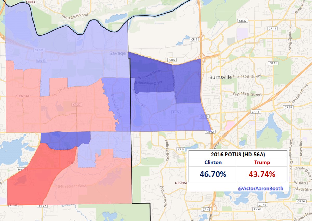 15.  #HD56AThis is an open seat after the 1-term DFL member who flipped the seat in 2018 decided to retire. The GOP candidate here used to represent the district, though she lost it in her unsuccessful 2018 statewide race.