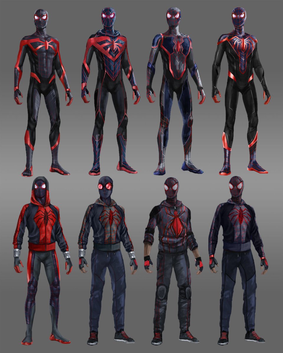 EthanCastillo05's tweet image. Here are some more designs I digitally painted for my Miles Morales suit exploration! Inspired by @insomniacgames Spider-Man: Miles Morales! #MilesMoralesPS5 #MilesMorales #SpiderMan #conceptart #conceptdesign #costumedesign #digitalart #digitalpainting #Wacom #MadewithWacom