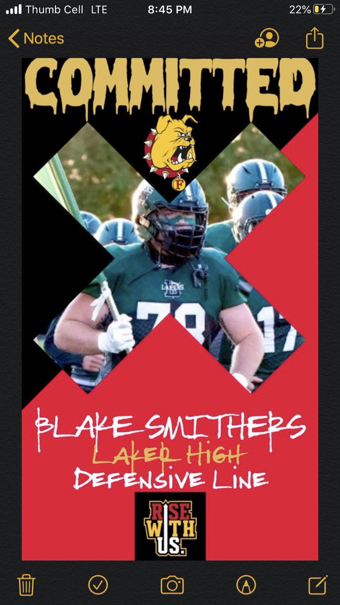 SmithersBlake's tweet photo. Go dawgs!! @45Kings_Smith @CoachAnnese @FerrisFootball https://t.co/zV9YFvwXKH