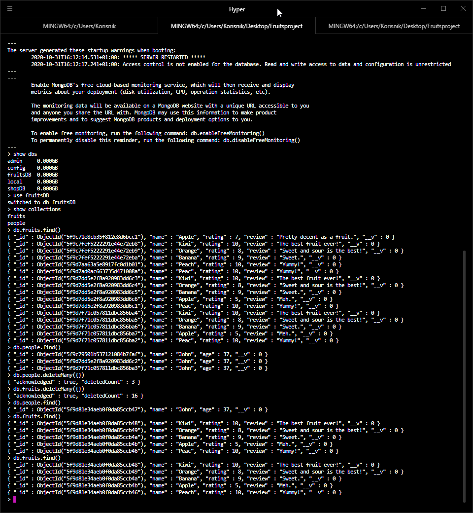 AceWolfpup's tweet photo. Day 4: #mongoshell being a lil #halloween bitch and derping on me conveniently before I had to rush to a k-pop dance class... 💀 Had to delete and reinsert entries to collections #100DaysOfCode #MongoDB #mongoose #codingnewbie #coderlife #backend https://t.co/rIBk1Zbfm7