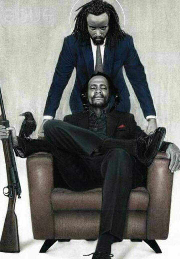 alaminkimathi's tweet image. I love this photoshop that did the rounds yesterday during #DedanKimathiAt100. Field Marshall Dedan Kimathi, seated, with his towering deputy Field Marshall Musa Mwariama. Yesterday was the liberation icon's 100th birthday.