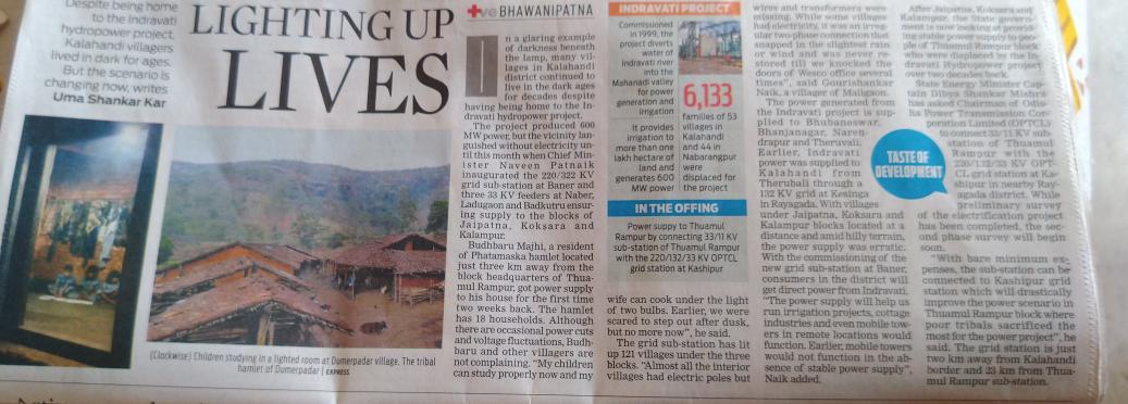 DSMishraKLD's tweet photo. Kalahandi Sparkles as electricity from Indravati lights up lives in remote villages in the district. Express covers the journey from darkness to light! #JaiKalahandi 
@CMO_Odisha @DmKalahandi @EnergyOdisha @BJD4Kalahandi @BJD4Odisha @BJDITWing @BYJD_Odisha @KalingaNews https://t.co/hp7EiSvuZ3