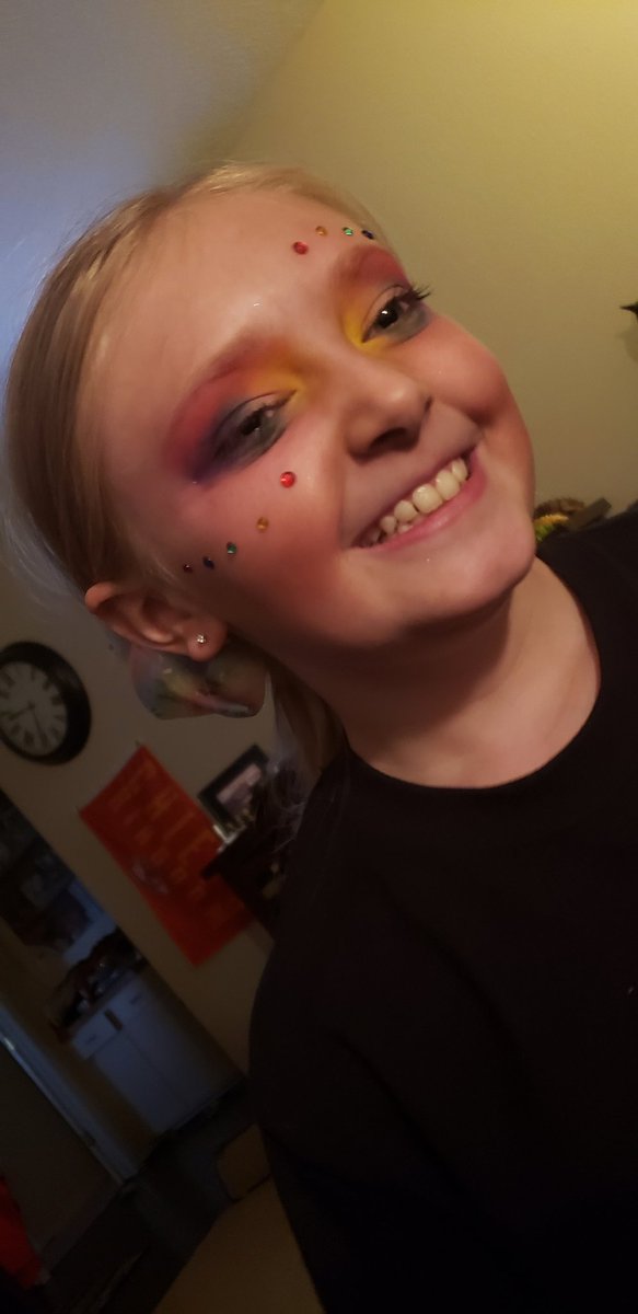 Got her the Morphe X James Charles pallet since she opted out of trick or treating. <a href="/jamescharles/">James Charles</a> this was her first ever attempt at makeup (she's 8!) what do you think?!