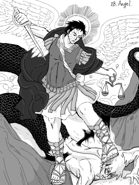 momiji572's tweet image. #obitober2020 28.Angel. Archangel Michael.　天使と言えば戦う天使さまでしょう！！「熾」天使セラフィム様とかうちはにピッタリ！と思ったけど、ルシファー候補とのことでそこまで強いのはもうmdr様じゃねぇ、ってことで、ルシファーに勝ったミカエル様！