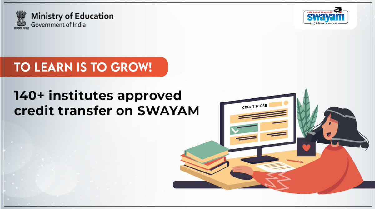 Happy to share that now over 140 universities have approved the credit transfer facility on <a href="/SWAYAMMHRD/">SWAYAM</a>  during #covid-19!

This new addition will provide college students to choose from hundreds of courses available on the #SWAYAM Portal, enhancing their learning experience.
