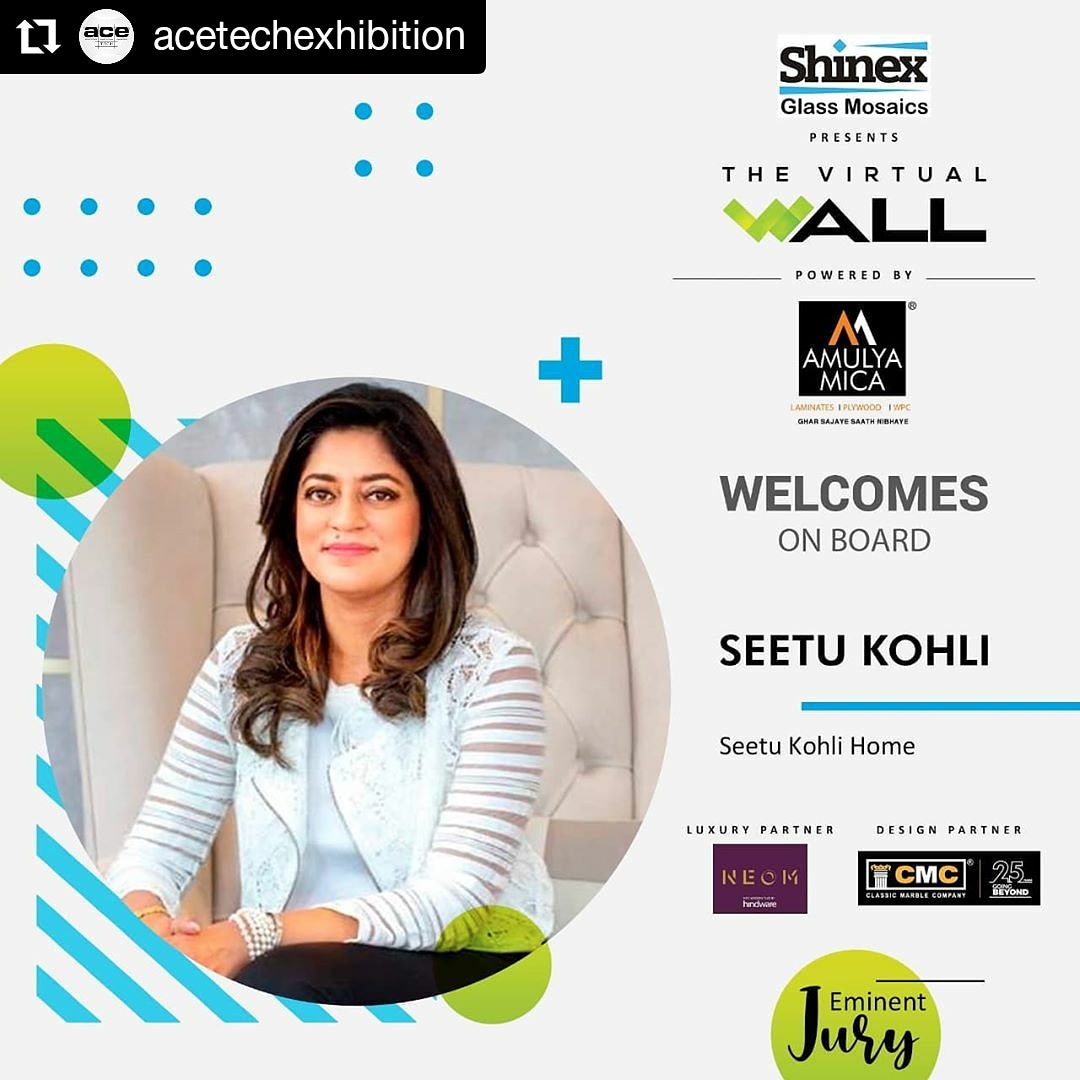 seetukohlihome's tweet photo. One Up!
#Repost @acetechexhibition
•
The Virtual Wall and Shinex Glass Mosaics welcome on board, Ms Seetu Kohli, @kohliseetu
@seetukohlihome
Stay tuned with us for more updates..
#acetech #acetec2020 #acetechexhibitions #thevirtualwall #innovationdesign #lockdown #abec https://t.co/ovz9GOl0UA