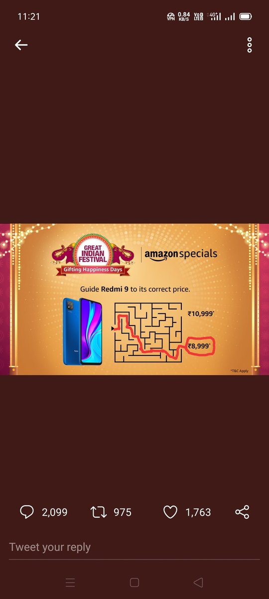 BiprasRoy's tweet image. @amazonIN 
₹8,999 is Correct  
#AmazonSpecialsRedmiNote9 #AmazonGreatIndianFestival