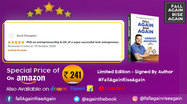 againthebook's tweet photo. "Fall Again Rise Again" is getting an overwhelming and amazing  responses from all over the world. Get your hands on this inspiring journey here: https://t.co/5wQckrDzue

#fallagainriseagain #entreprenuership #inspiration #amazing #Flipkart #Snapdeal #festiveseason https://t.co/xo0BLDk0bb