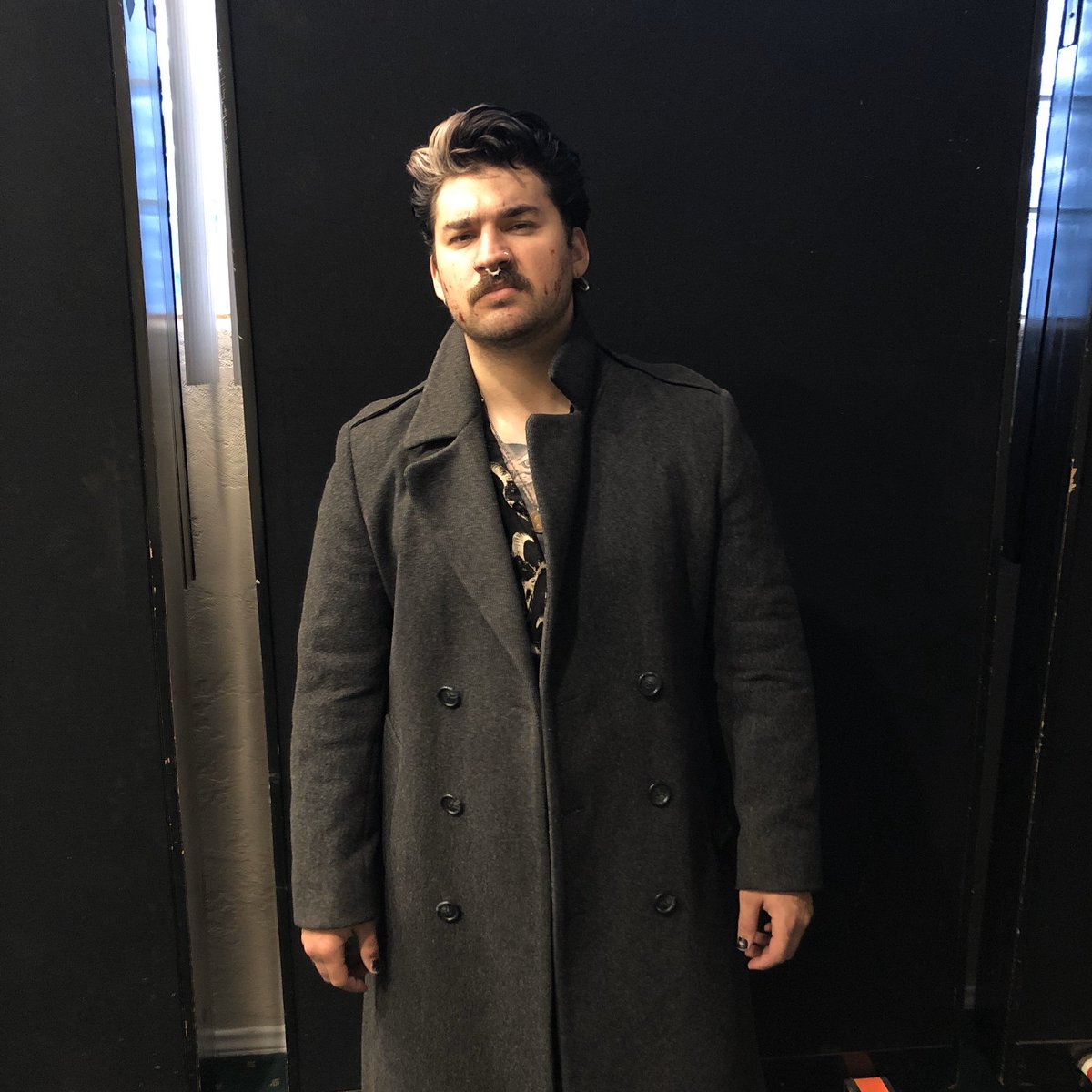 Weathersband's tweet photo. Happy Halloween posers. This is what we are wearing for the livestream fyi. #americanpsycho #hanniballecter #billystrangerthings #billybutcher (Olsens is from a dress rehearsal) https://t.co/G0bKTIVgTE