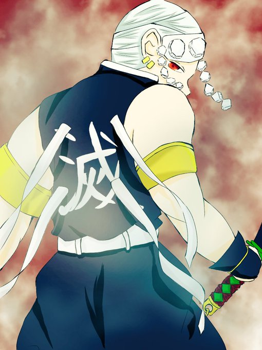 おとわさんがTwitterに投稿した宇髄天元(鬼滅の刃)のイラスト。