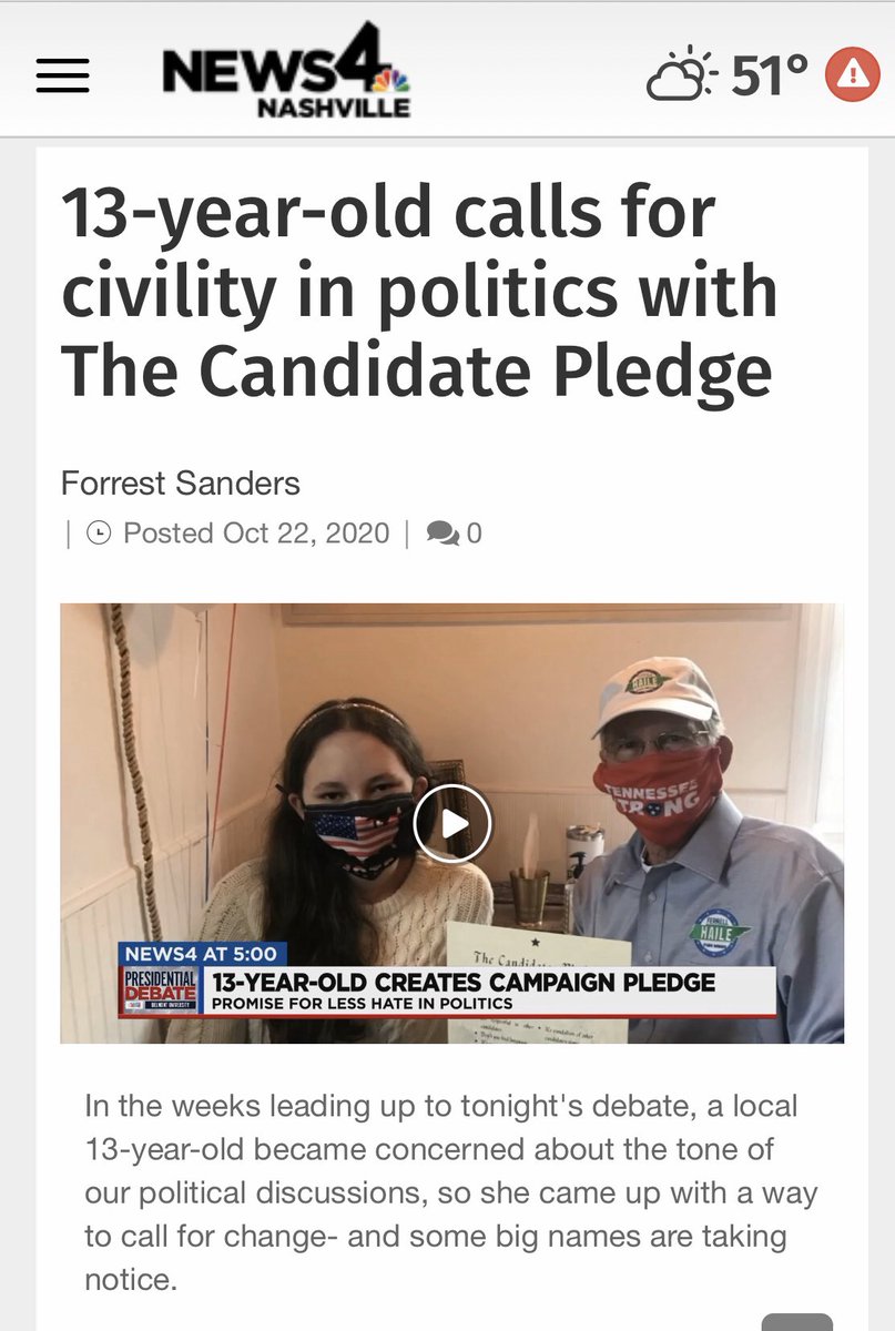 candidatepledge's tweet photo. @JoeBiden Have you heard about #TheCandidatePledge I created? I am 13 and want to bring #civility #respect #leadership to elections and in our government! I would love to meet you and talk about it! ~Hannah-Kate #UseYourVoiceForGood #StayHumbleandKind #Election2020 #vote https://t.co/YvKTfLnMo1