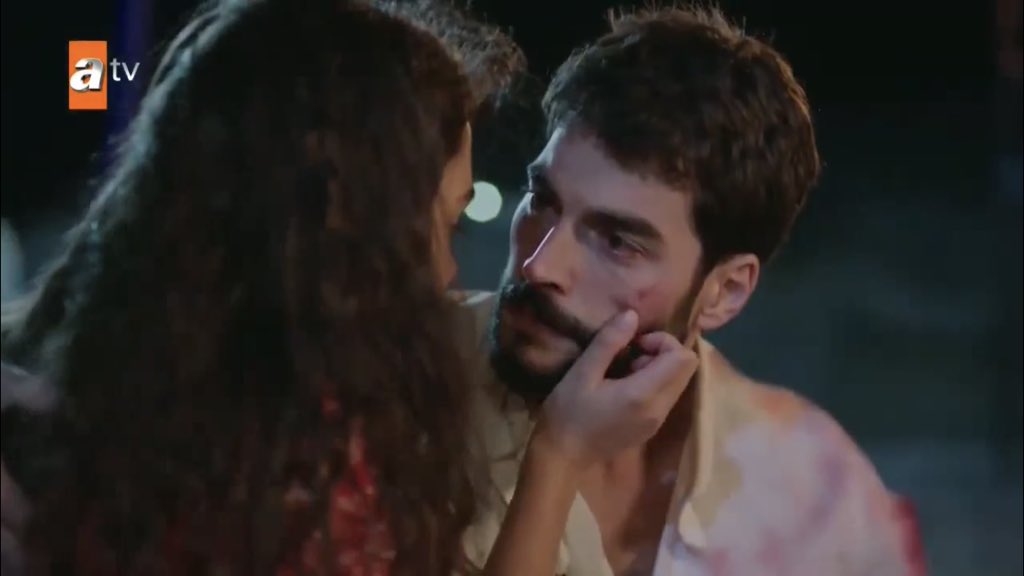 she’s keeps touching his face to make sure that it’s true he’s really there he came back to her  #Hercai  #ReyMir