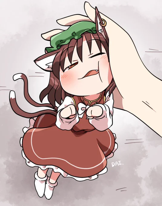 挨拶するためにぐんぐんに押し付けてくる橙ちゃん?? #おは東方 