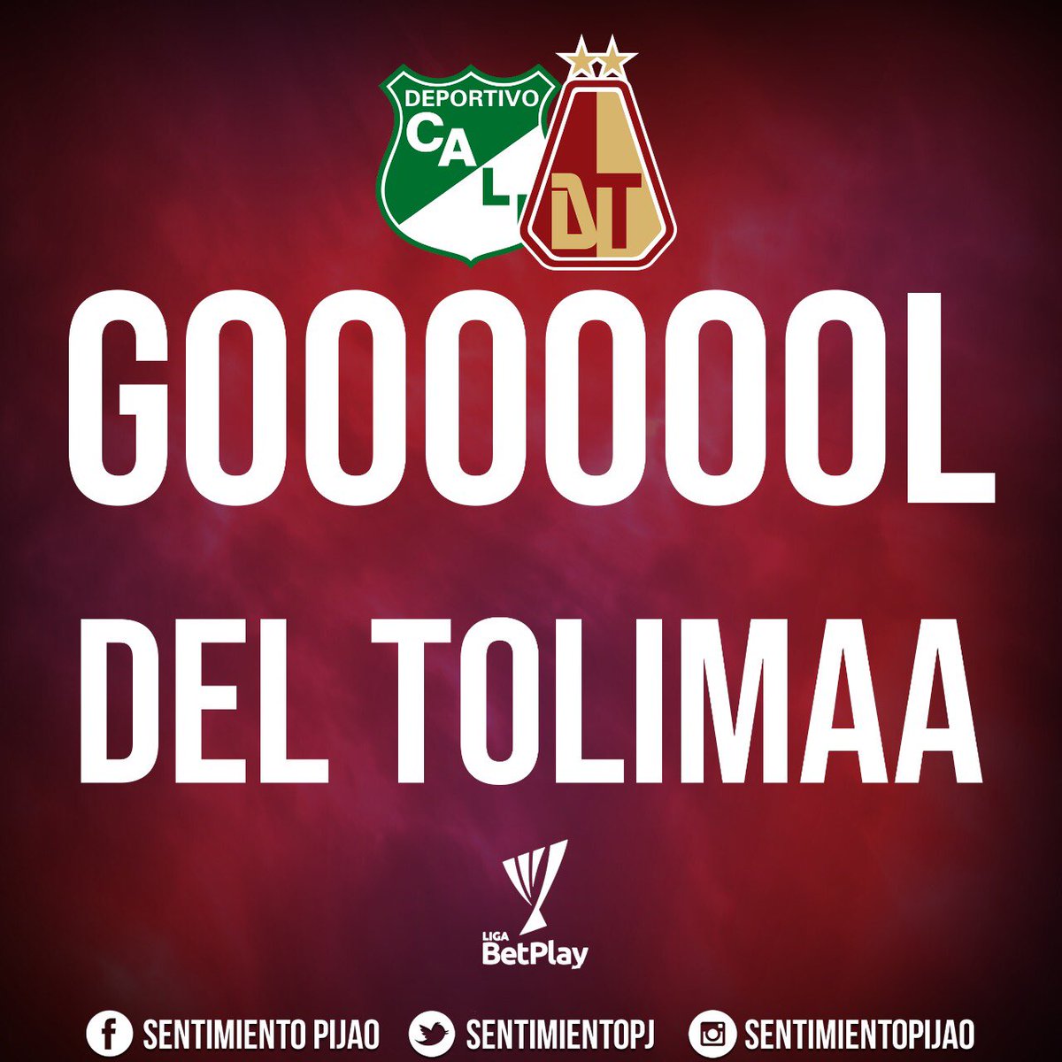 SentimientPijao's tweet photo. #CALvsTOL | Minuto 70: GOOOOOOOOOOOOOL DEL TOLIMAAAAA. Danovis Banguero empata el partido. | 1-1 https://t.co/3ryW187GJA