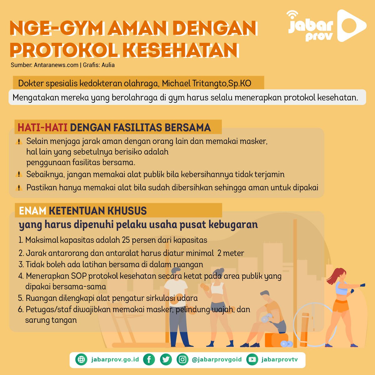 imingiming2000's tweet photo. Sampurasun wargi Jabar😊🙏🏻
Buat wargi yang suka banget nge-gym nih.
Perhatikan hal-hal berikut ya.
Tetap terapkan protokol kesehatan.

@ridwankamil @ata_lia @HumasJabarPIE @pplhiupdate2020 #JabarTanggapCovid19 #kinerjaridwankamil  #jabarprovgoid 

https://t.co/mFrn4t8wfm
