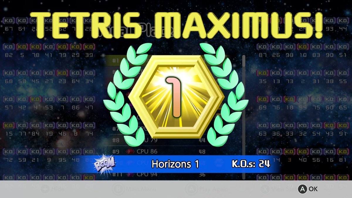 Horizons01's tweet photo. #Tetris99 #Tetris #NintendoSwitch https://t.co/9S9MVcXsPq