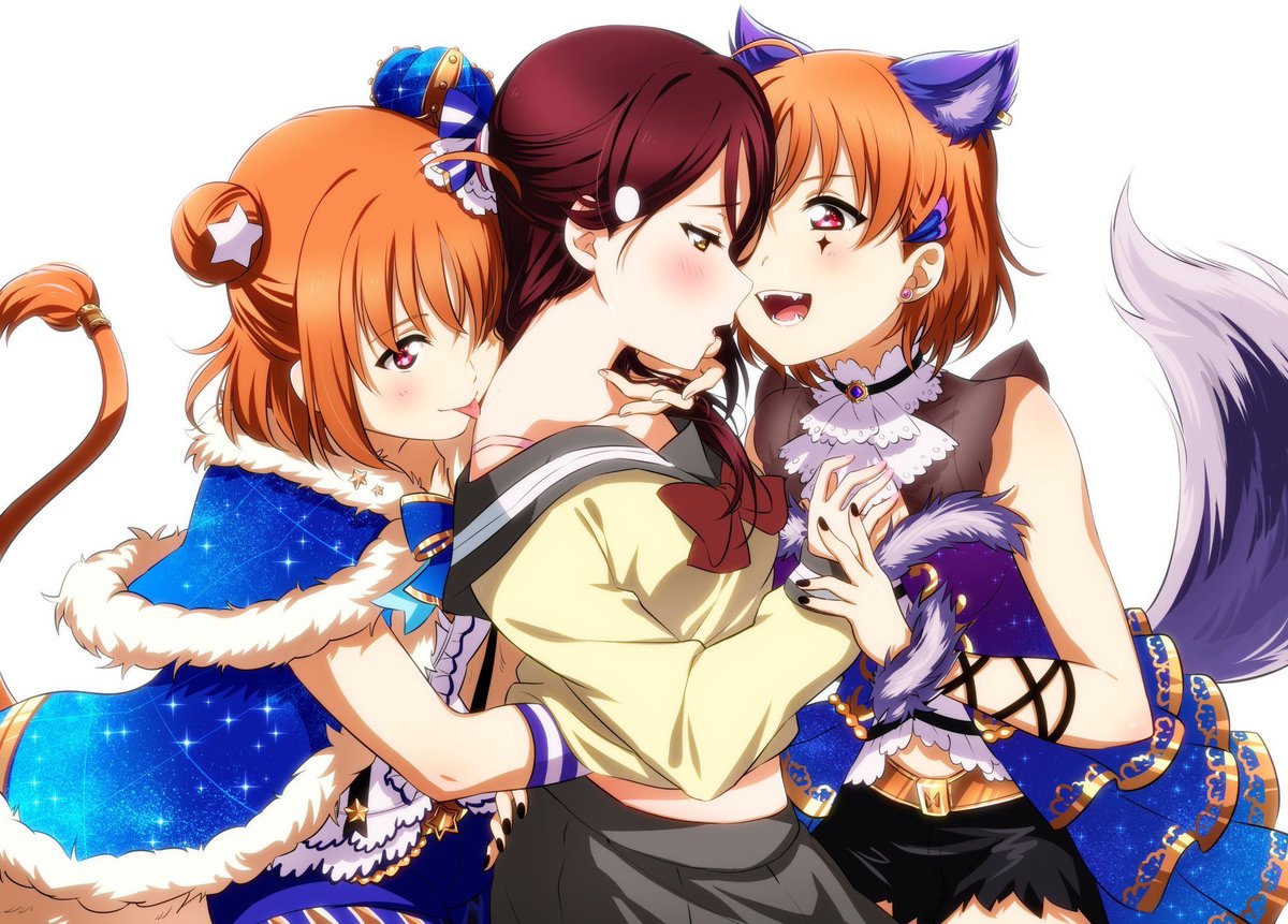 桜内梨子 ,高海千歌 「1日遅れだけど、ハロウィンっぽいちかりこ絵納めください?

 #Hallowee」|KOUGI🍊🌸のイラスト