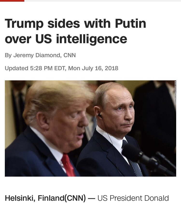 I will never forgive Donald Trump for taking the side of our enemy over America’s Intelligence community. #AmericaOrTrump