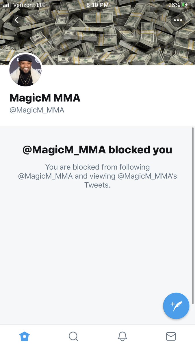 Magic mike blocked me because he called the Bryce fight wrong hah.  Love it