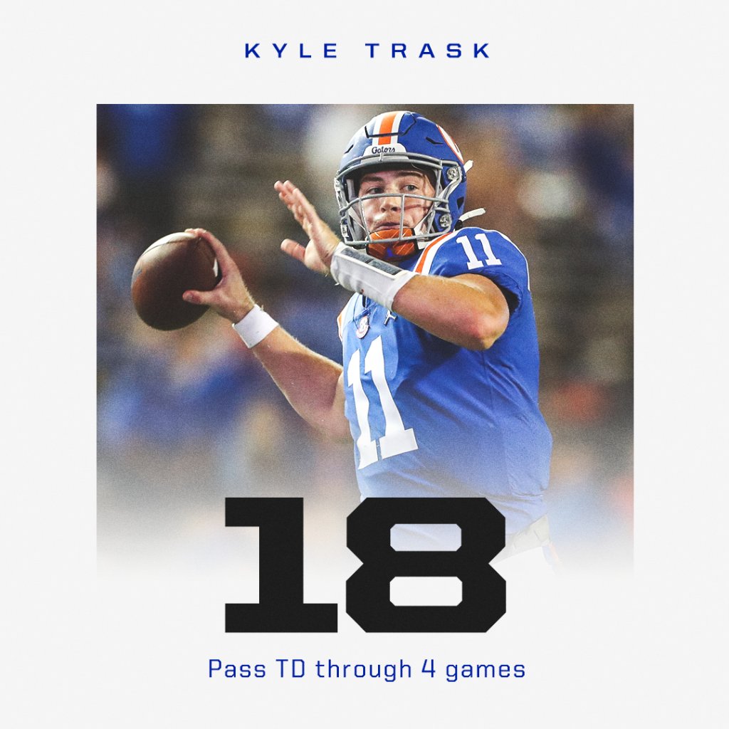 No QB in SEC history has thrown more TDs through 4 games than <a href="/GatorsFB/">Florida Gators Football</a>'s <a href="/ktrask9/">Kyle Trask</a> 🤯