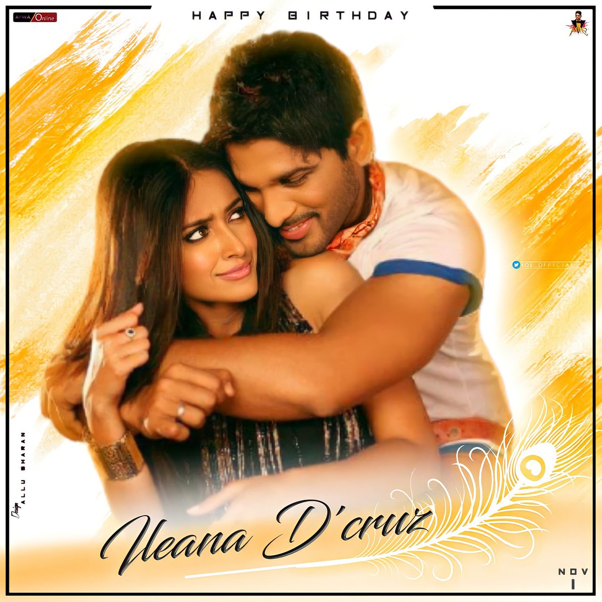 Aoe_official__'s tweet photo. Happy birthday to the talented actress @Ileana_Official 

Best wishes from behalf of @alluarjun fans kerala

#Pushpa #AlluArjun #HappyBirthdayIleanaDCruz https://t.co/wGSZHVQGva