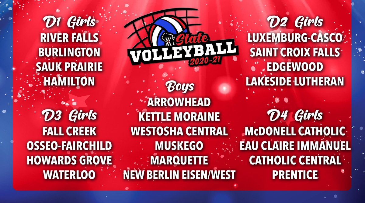 Congratulations to all 22 State-bound volleyball teams on a successful #RoadToState! 🎉

Seeding for the State Tournament will take place tomorrow, but the official apparel store is NOW OPEN! Check it out at wiaastatevb20.itemorder.com/sale. 🏐 #wiaavb