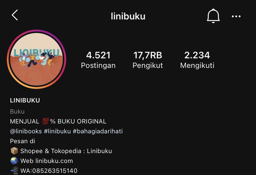 4. Lini BukuLini Buku bertempat di Padang, tapi kalau engga salah mereka juga punya cabang di Jakarta. Langsung tanyain sendiri aja ke  @linibuku atau ke instagram mereka:  https://instagram.com/linibuku?igshid=45ty9ci82936