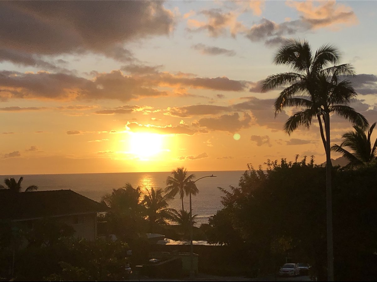 hawaiikaigopher's tweet photo. Your HAWAII KAI GOPHER is checking in on her Senior who lives alone...and paused to enjoy this sunset 🌅  It is so BOO-tiful 👻 Happy Halloween 🎃 https://t.co/T6IZi9edGp