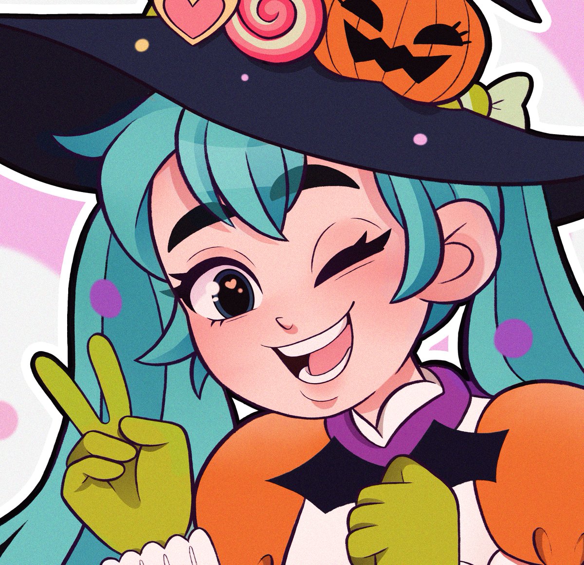 HAPPY HALLOWEEN EVERYONE!! 🎃🦇💀 As soon as I saw the Miku Halloween design by @cherrybeez_, I knew I had to draw her! I hope you guys had a great Halloween, despite the circumstances- hopefully we can all go out and be spooky next year 💖