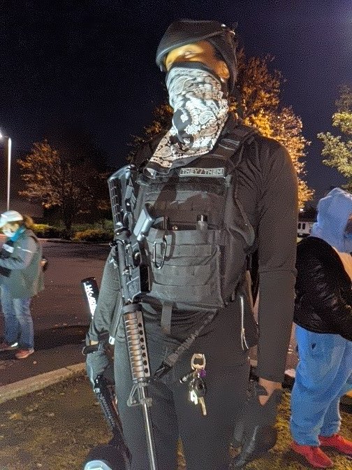 During my "conversation" with Joe, he claimed this whole group is fascist because we hate guns. I present exhibit A To the contrary.Pictured is an armed Black Lives Matter activist.