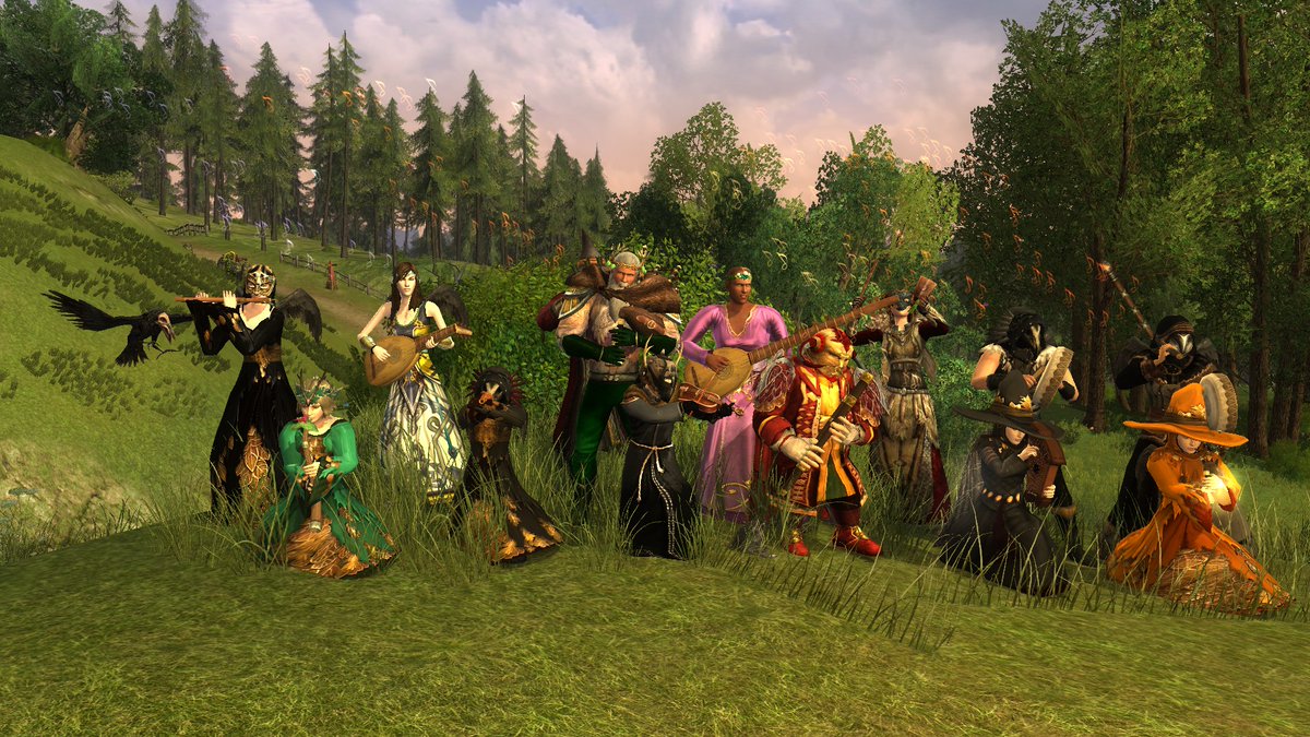 chickenaround's tweet photo. Come watch BBB at the shrubbery and dance around the campfire on top of the hill by the Party Tree! Costume Contest &amp; Scavenger Hunt with prizes tonight! #LOTRO #Landroval #BBB #Halloween2020 https://t.co/QAb6hqUpMM