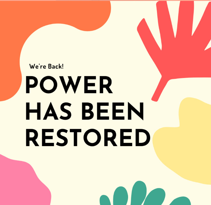 tada_atl's tweet photo. The power has been restored. Yay! That was spooky. Classes resume Sunday Nov 1st #findthejoyinmovement #tada #dancepods https://t.co/9pkMVjxtHf