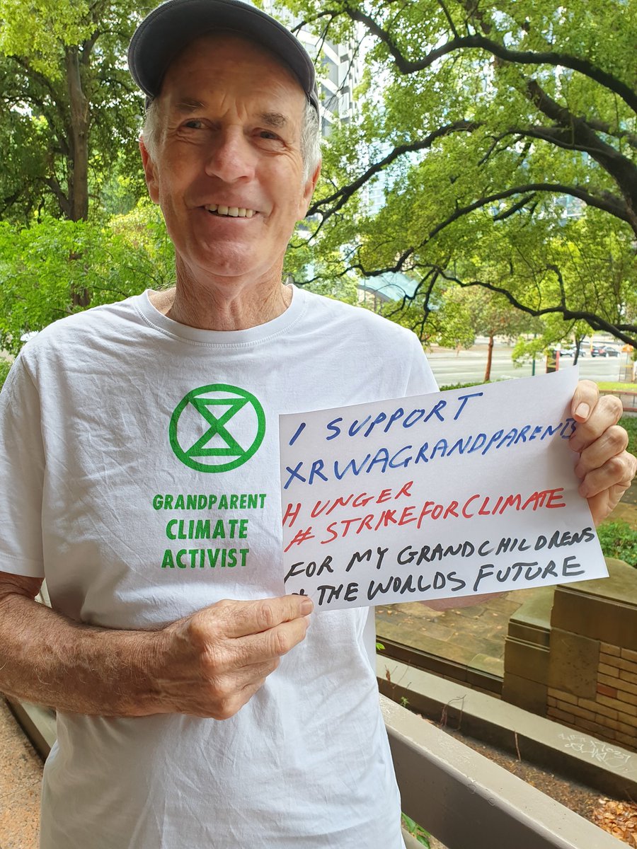 XRebellionWA's tweet photo. Day 4 Hunger #StrikeforClimate @XRWAGrandparent Time to call out the biggest #ClimateArsonist @Chevron and demand that @MarkMcGowanMP #ActNow to support real action on the #ClimateEmergency @abcperth @9NewsPerth @7NewsPerth https://t.co/4kFWLF2bG5