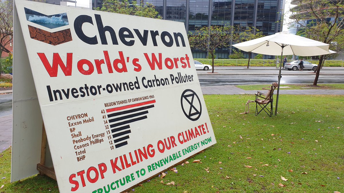 XRebellionWA's tweet photo. Day 4 Hunger #StrikeforClimate @XRWAGrandparent Time to call out the biggest #ClimateArsonist @Chevron and demand that @MarkMcGowanMP #ActNow to support real action on the #ClimateEmergency @abcperth @9NewsPerth @7NewsPerth https://t.co/4kFWLF2bG5