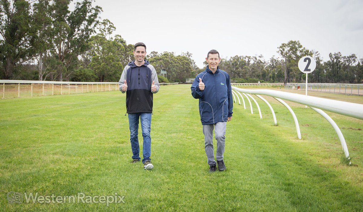 WesternRacepix's tweet photo. Thumbs up from the senior jocks walking the Mount Barker track for the opening of the #GreatSouthern racing season this arvo!🤞@theracesWA 

#WesternRacepix https://t.co/2hne9N3OXL