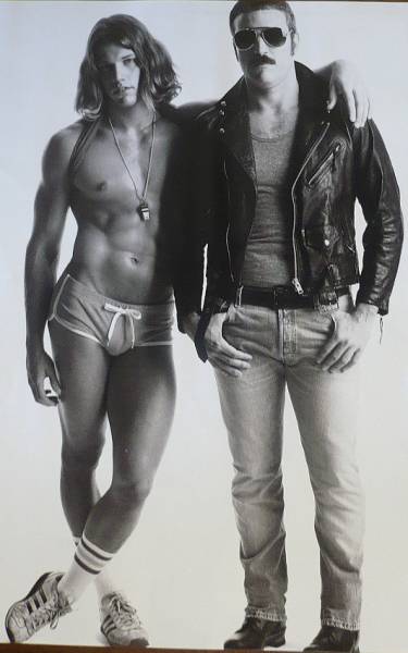 SPHLibrary's tweet photo. When gay men won (some) rights after #Stonewall, the #CloneLook or #CastroClone look became fashionable in (many, not all) gay men's lives. An appropriation? of 'straight', male, functional clothing (biker, cowboy, athlete etc) that projected 'real' masculinity. #StylishSunday https://t.co/awTNWZ1Abp