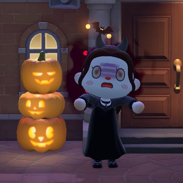 quietlycrossing's tweet photo. this is my spooky halloween costume! #ACNHHalloween https://t.co/vZ81mGFSZ2
