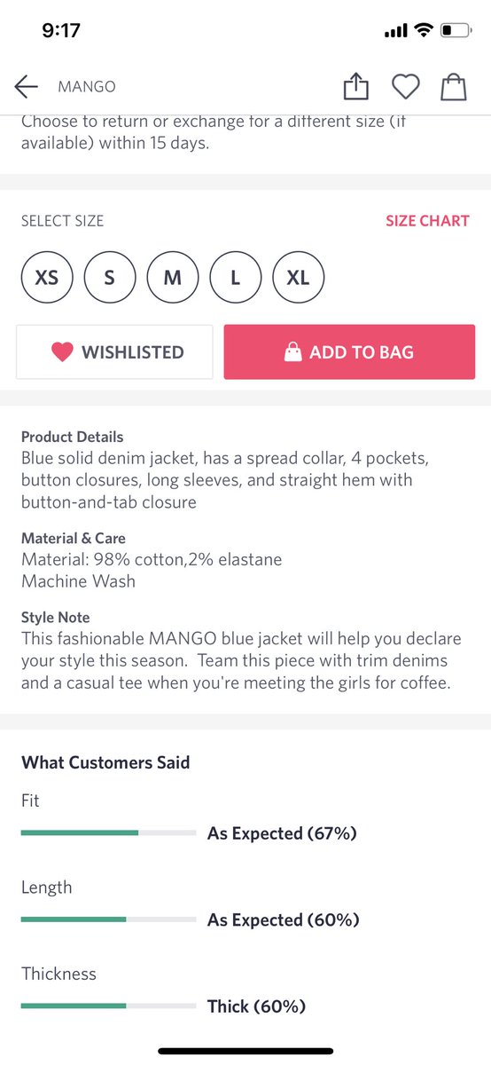 ThreadItGreen1's tweet image. 28%cotton and 2%elastane. #denimjacket #MANGO #myntra #sustainablefashion #fashionblogger