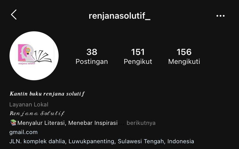 12. Kantin Buku Renjana SolitifTeman2 di Banggai dan sekitarnya, khususnya di Kecamatan Luwuk Selatan tidak perlu khawatir jika ingin membeli buku. Karena ada Renjana Solutif di sana. Mereka blm punya twitter, jadi sementara kunjungi instagram mereka ya:  https://www.instagram.com/renjanasolutif_/