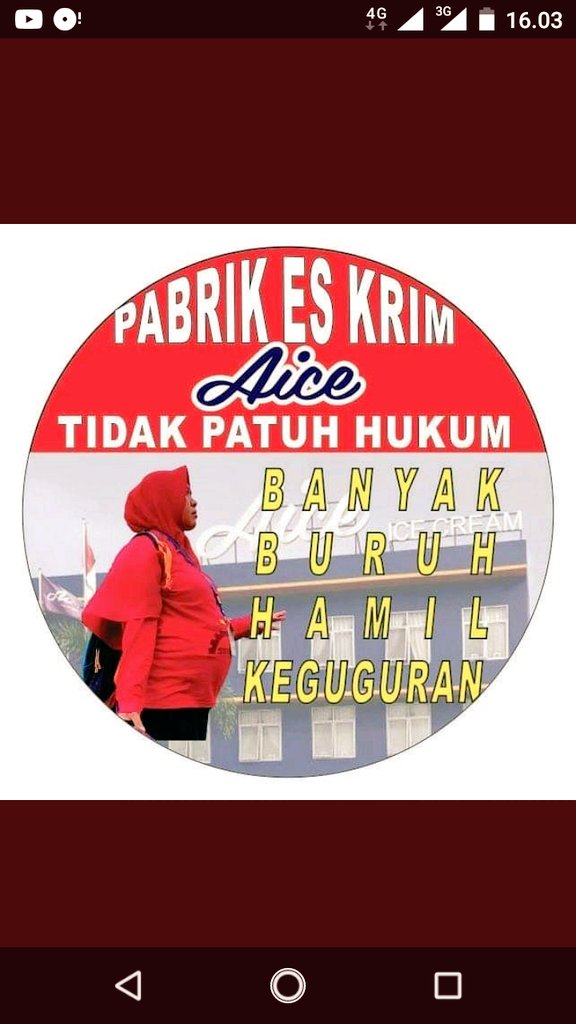 JohanSy55838156's tweet photo. pT Alpen Food Industri produksi es krim Aice banyak buruh hamil keguguran.
#OgahMakanEsKrimAice
#BoikotAice https://t.co/IGhWXDPHtb